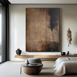 Rustic Abstract Canvas in Brown Tones for Hallway or Lounge | ArtExplore