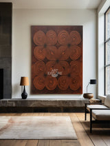 Rustic Brown Wabi-Sabi Canvas Art for Living Room & Hotel Walls | ArtExplore