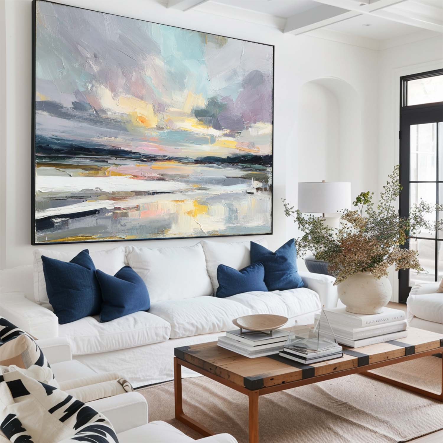 Serene Blue Abstract Canvas – Statement Wall Art for Modern Home Decor by ArtExplore