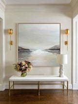 Serene Lake Landscape Wall Art, Handmade Modern Texture – ArtExplore