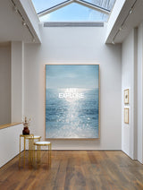 Shimmering Ocean Wave Painting Hand-Drawn Large Luxury Seascape