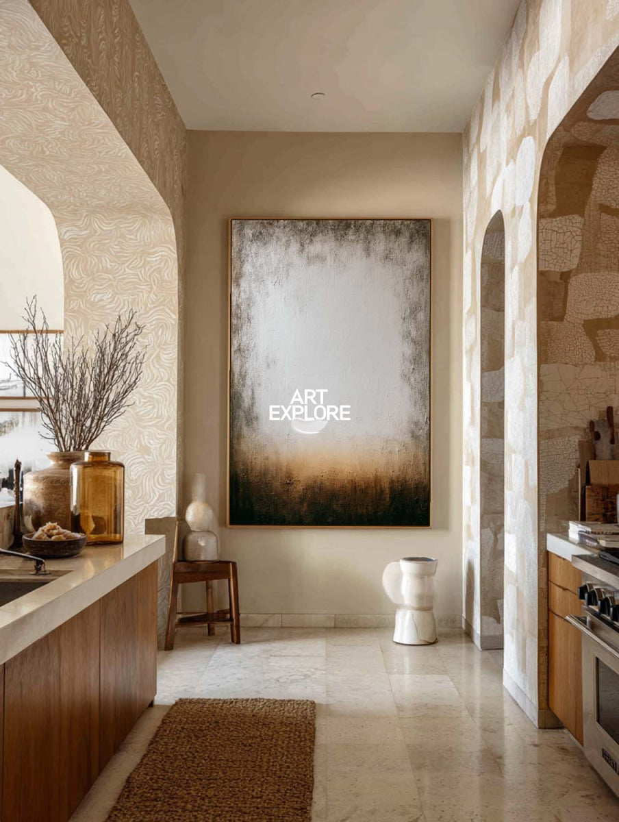 Wabi Sabi Inspired Minimalist Art With Organic Texture And Earthy Color Palette
