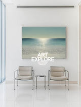 Sparkling Blue Sea Wall Art | Horizontal Handmade Beach Painting – ArtExplore