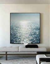 Sparkling Sea Oil Painting on Canvas for Modern Living Room - ArtExplore