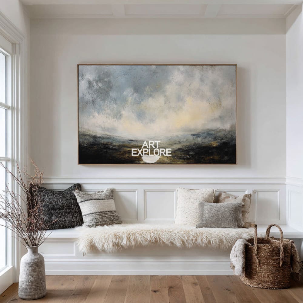Stormy Dark Landscape Painting | Handmade Textured Wall Art ArtExplore