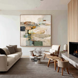 Textured Beige Wabi-Sabi Canvas | Handmade Square Art for Bedrooms & Lounge