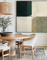 Textured Handmade Green Beige Wall Art for Modern Interiors – ArtExplore