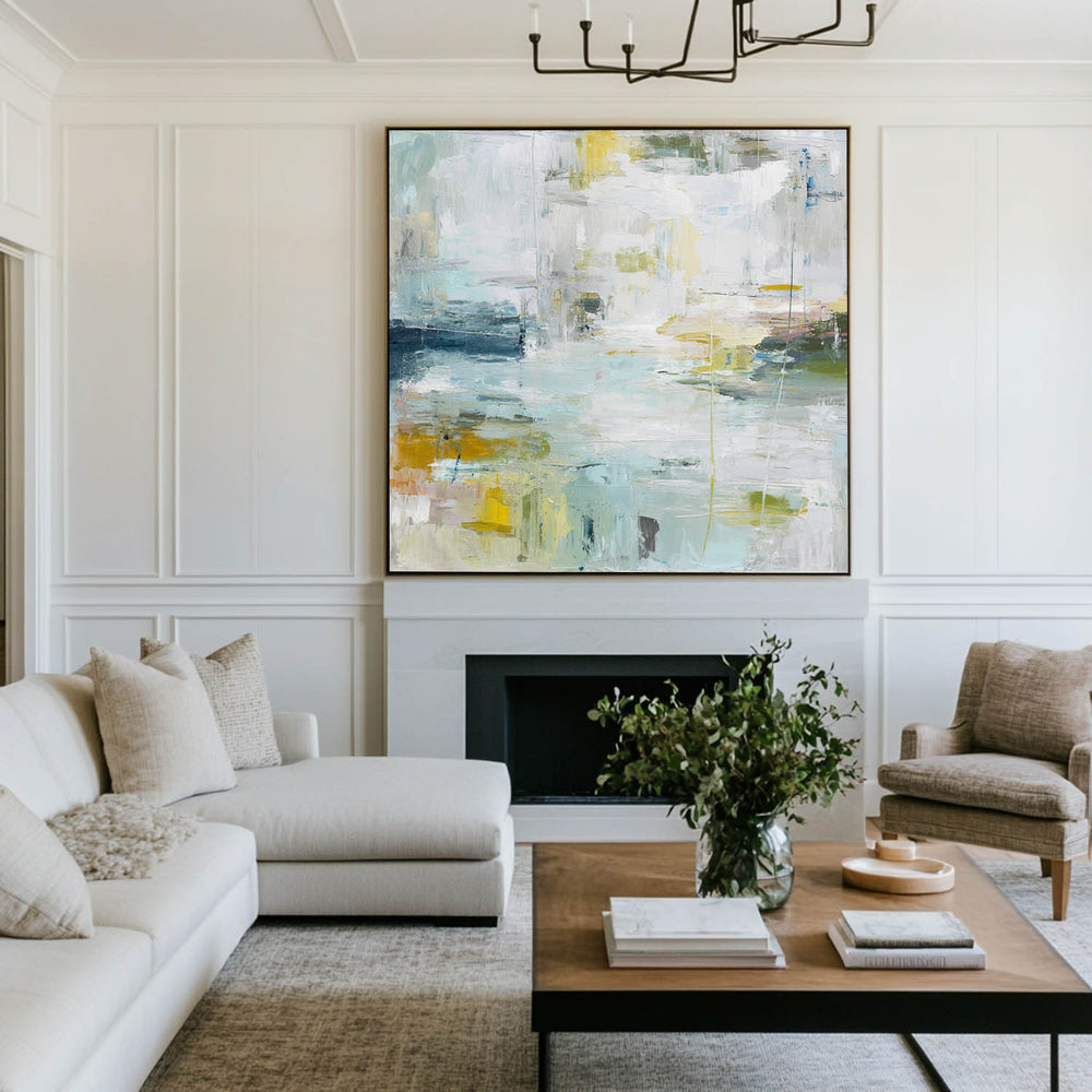 Textured Handmade Ocean Abstract Painting – Modern Tranquil Home Decor