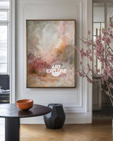 Textured Minimalist Universe Canvas, Large Scale Oil Art for Hotel & SOHO ArtExplore