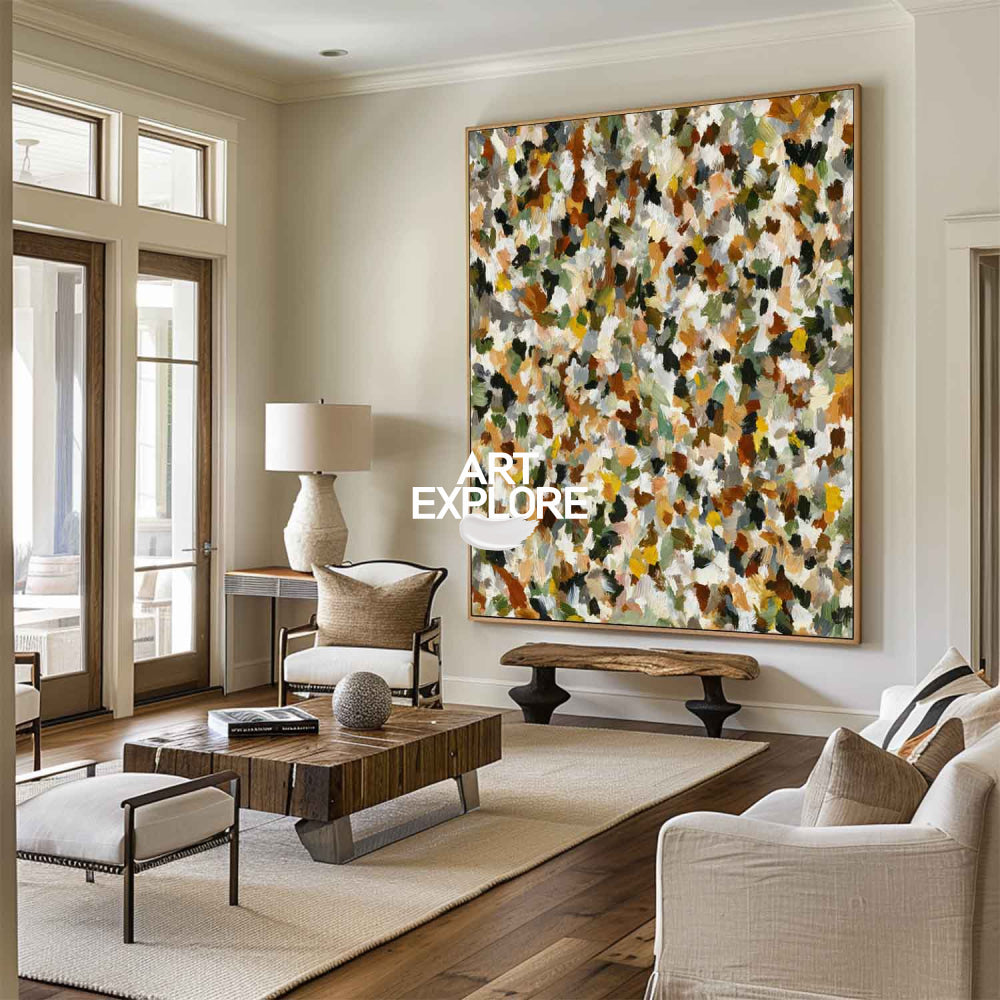 Textured Tone Abstract Painting Large Office Statement Canvas