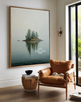 Tranquil Blue Reflection Art | Large Modern Vertical Canvas Painting ArtExplore