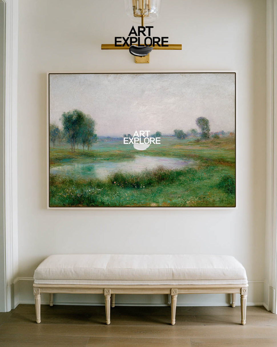 Vertical Canvas Hazy Garden Wall Art for Lounge and Dining Room – ArtExplore