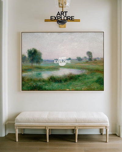 Vertical Canvas Hazy Garden Wall Art for Lounge and Dining Room – ArtExplore