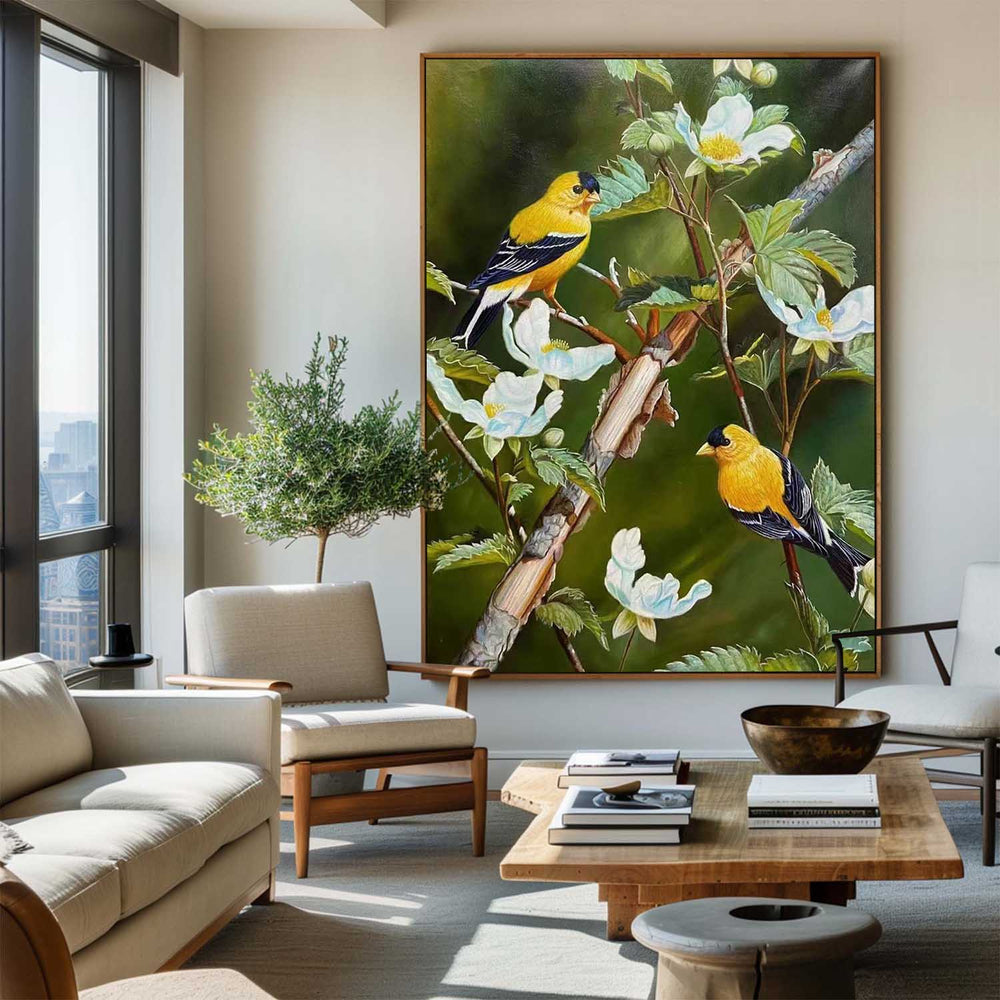 Vertical Large Bird Oil Painting – Handmade Hummingbird Wall Art for Home by ArtExplore