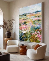 Vibrant Bloom Field - Modern Abstract Nature Wall Art for Living Room