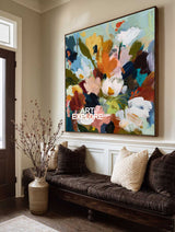 Vibrant Contemporary Meadow Abstract - Extra Large Heavy Texture Art