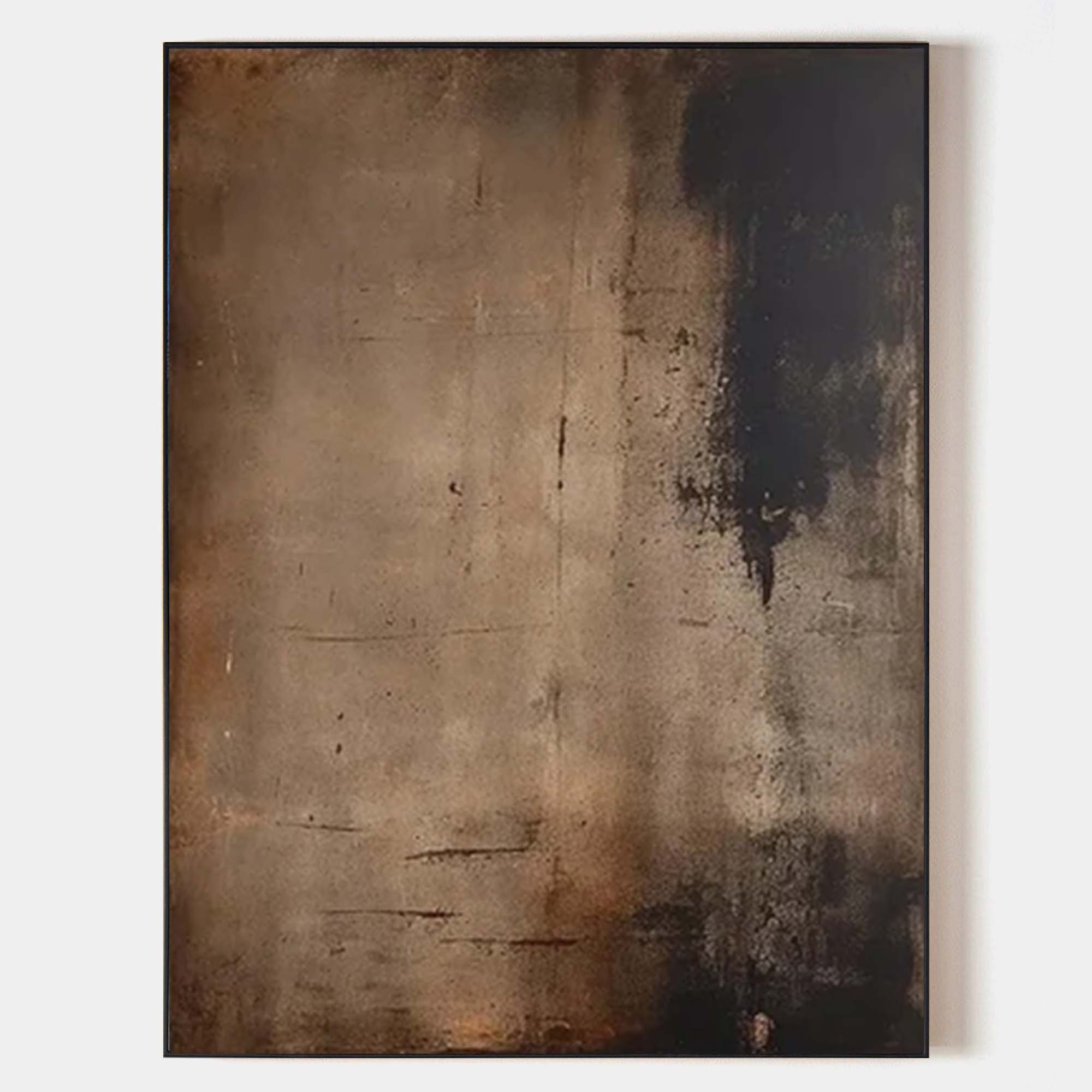 Wabi-Sabi Brown Abstract Wall Art for Large Vertical Spaces – Handmade | ArtExplore