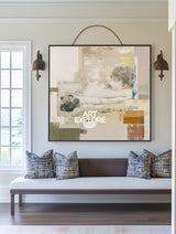 Wabi-Sabi Earthy Minimalist Art | Large Textured Square Canvas ArtExplore