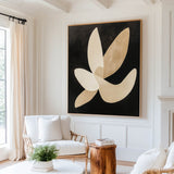 Wabi-sabi Black And Beige Painting Black Matisse Wall Art Black Beige Minimalist Livingroom Wall Art