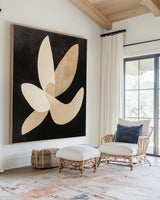 Wabi-sabi Black And Beige Painting Black Matisse Wall Art Black Beige Minimalist Livingroom Wall Art