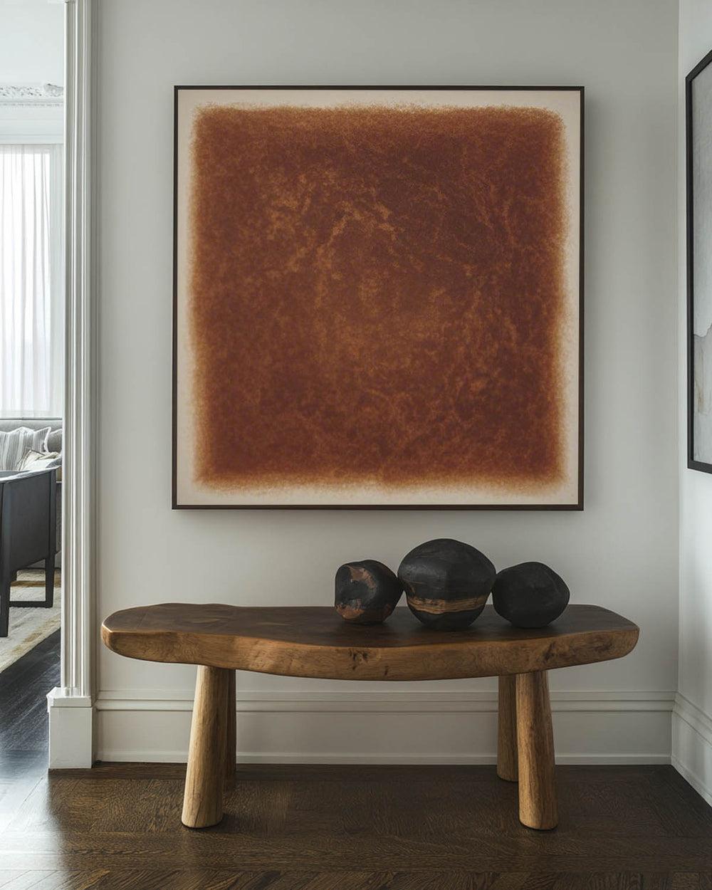 Wabi-sabi Brown Wall Art Large Pure Brown Textured Wall Art Brown Minimalist Art Livingroom Painting