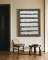 Wabi-sabi Brown White Canvas Art Large Minimalist Painting Brown White Textured Acrylic Painting