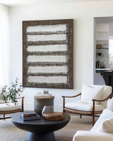 Wabi-sabi Brown White Canvas Art Large Minimalist Painting Brown White Textured Acrylic Painting