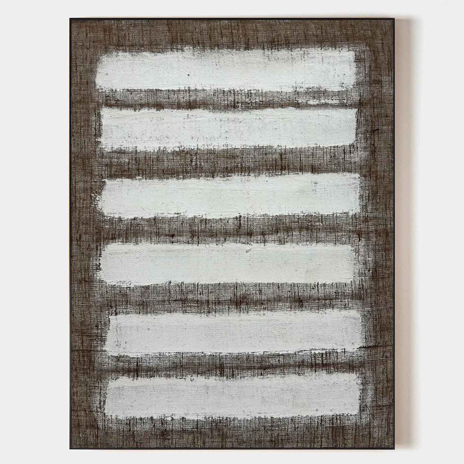 Wabi-sabi Brown White Canvas Art Large Minimalist Painting Brown White Textured Acrylic Painting