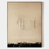 Wabi Sabi Black beige Painting Thick Texture Art Painting Black Beige Canvas Wall Art For Livingroom