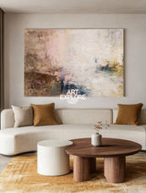 Warm Abstract Texture Art, Large Handmade Canvas for Cozy Home Decor ArtExplore