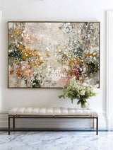 Wei Pen Original Large Beige Abstract Textured Wall Art for Home Decor | ArtExplore