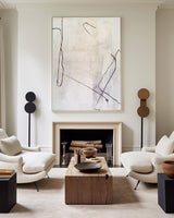 White Abstract Painting White Minimalist Painting Large White Abstract Painting For Home Decor