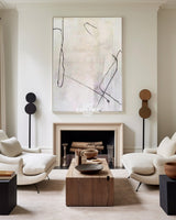 White Abstract Painting White Minimalist Painting Large White Abstract Painting For Home Decor