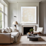 White and Beige Minimalist Abstract Art On Canvas Modern Painting Abstract Painting For livingroom
