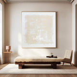 White and Beige Minimalist Abstract Art On Canvas Modern Painting Abstract Painting For livingroom