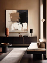 Wabi Sabi Brown Wall Art Contemporary Artwork Black Brown Abstract Painting Rich Textured Art