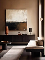 Wabi Sabi Beige Brown Texture Wall Art Abstract Wabi Sabi Painting Beige Brown Acrylic Painting