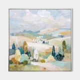 Serene Square Canvas Art Of Verdant Hills For Bedroom And Office Wall Decor