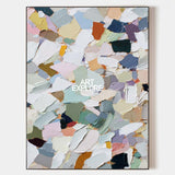 Modern Abstract Painting With Colorful Mosaic Texture For Contemporary Living Spaces