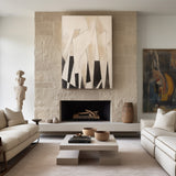 Modern Black And Beige Abstract Canvas Wall Art Earth Tone Minimalist Art Minimalist Painting