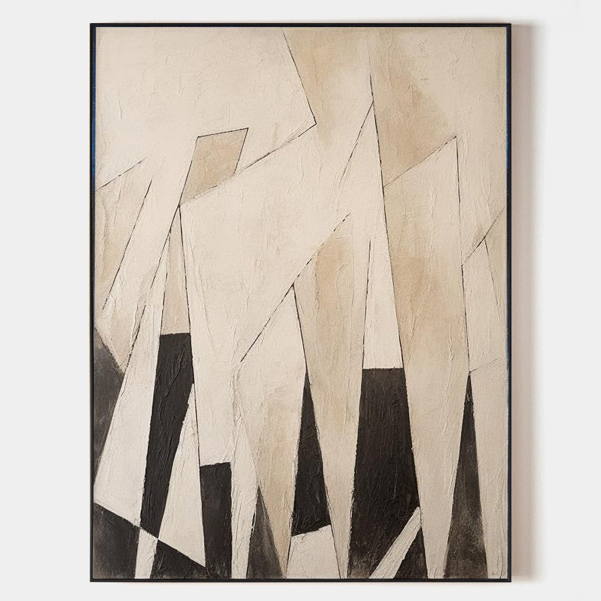 Modern Black And Beige Abstract Canvas Wall Art Earth Tone Minimalist Art Minimalist Painting