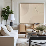 Large Beige Textured Canvas Wall Art,Beige Rich Textured Painting Acrylic ,Original Beige Oil Painting