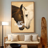 Modern Horse Painting With Textured Finish For Living Room And Office Decor