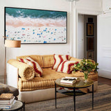 Large Abstract Coastal Canvas Acrylic Seascape Paintings Modern Windy Beach Canvas Wall Art