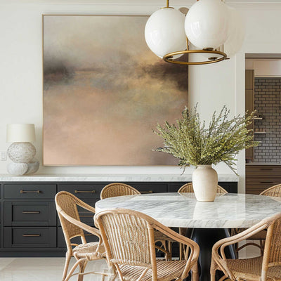 Oversize abstract landscape painting for japandi living room acrylic scenery painting on canvas