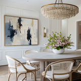 Beige And Blue Textured Modern Plaster Wall Art Large White Blue Minimalist Canvas Abstract Painting For Sale