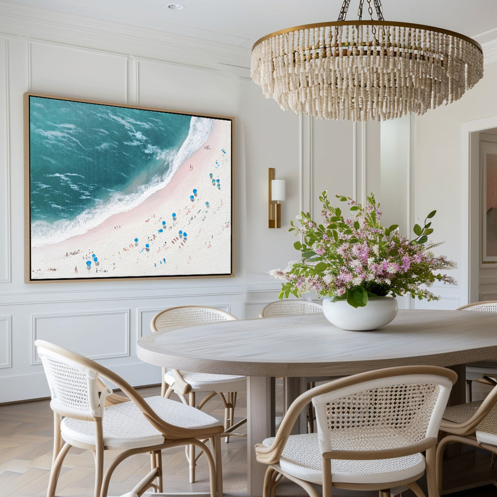 Oversize Abstract Coastal Canvas Acrylic Seascape Paintings Modern Impressionist Seascape Painting