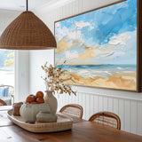 3d Abstract Blue Seascape modern art Original Oil Seascape Paintings Minimalist Ocean Apartment Decor