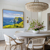 Beautiful View of Cliffsof Moher Oil Painting Modern Landscape Art Famous Scenic on Canvas