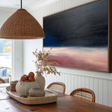 Modern Black And Red Abstract Art Minimalist Acrylic Painting Canvas Wall Art For Livingroom